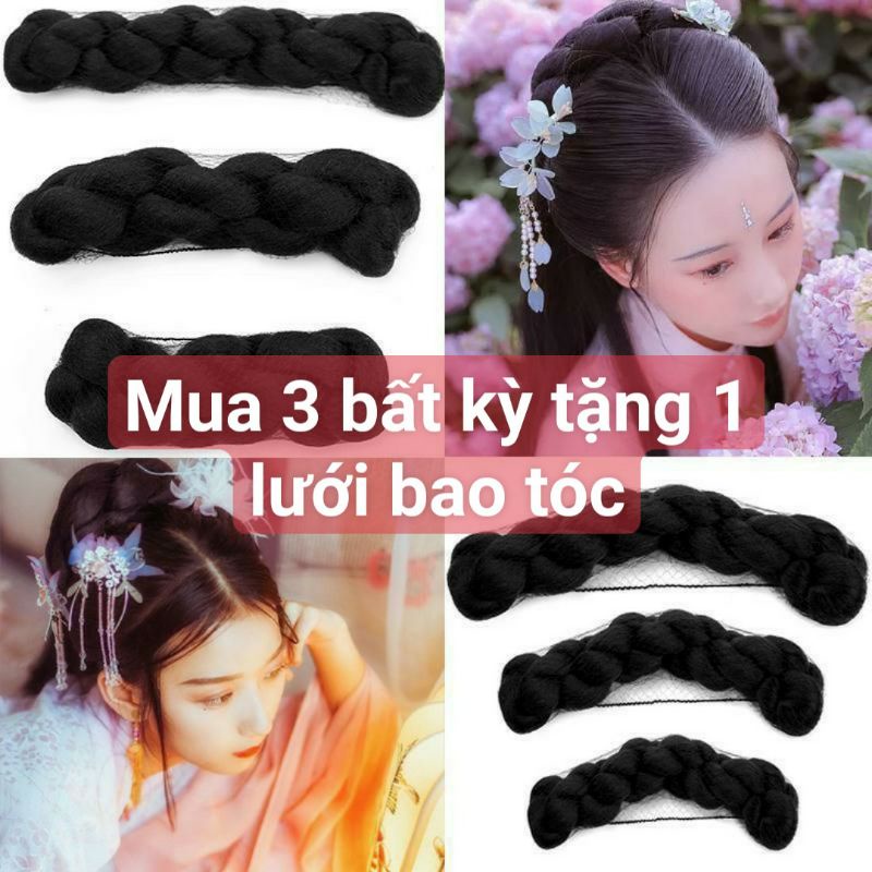 1-Búi Tóc Giả Cài Đầu Hóa Trang Cổ TRANG Các Loại