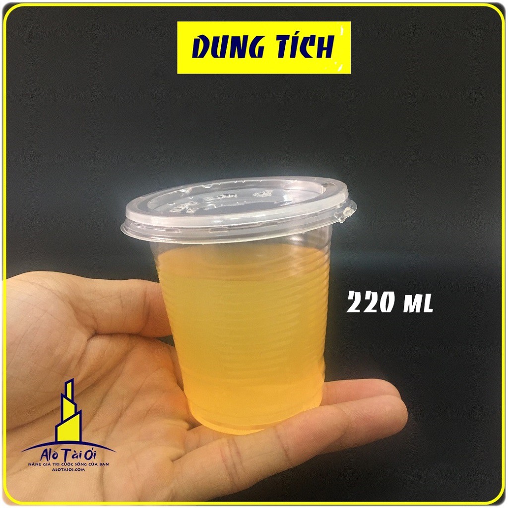 Cốc nhựa PP mỏng các loại (Lốc 50 cái đủ nắp) ALT106 – Ly nhựa 140ml, 220ml, 300ml, 400ml, 500ml.