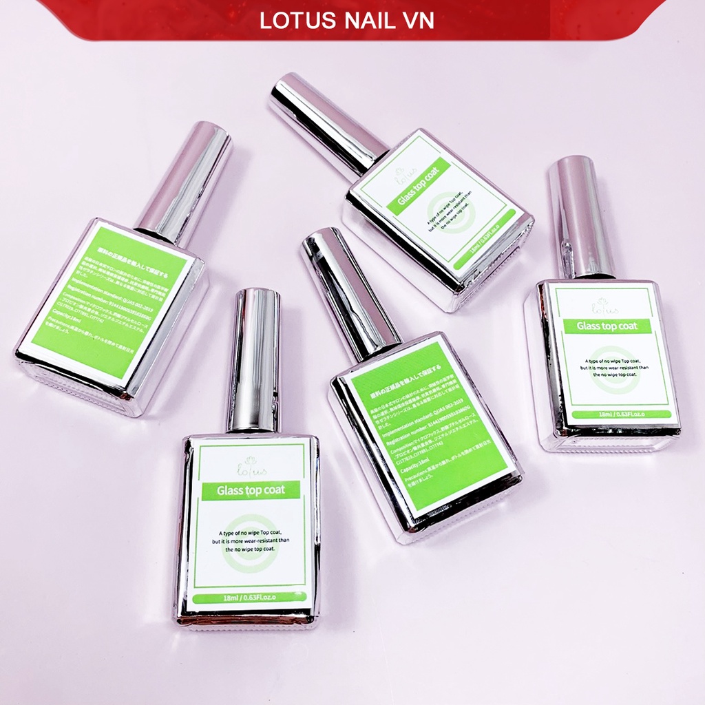 Top cường lực, top bóng Lotus phủ nano cấu trúc pha lê chai 18ml