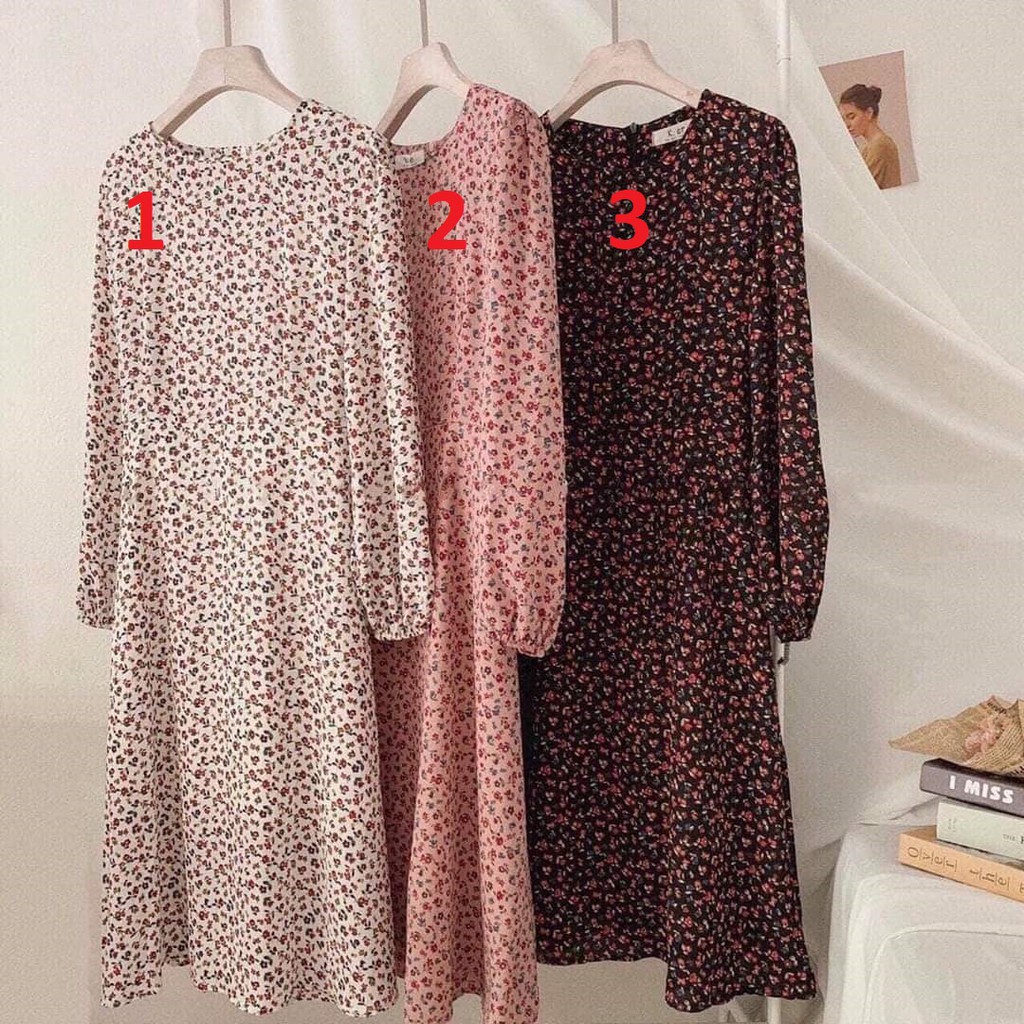 [VIDEO HÌNH THẬT] Váy hoa nhí vintage dáng dài 2 lớp, thắt nơ eo - 063 | BigBuy360 - bigbuy360.vn