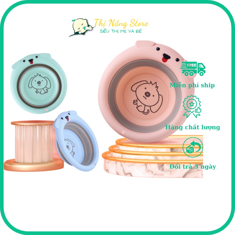 Chậu Rửa Mặt Gấp Gọn Hình Chó, Thau Xếp Gọn Silicon Thiết Kế Thông Minh Tiện Lợi, Tiết Kiệm Không Gian Thị Nắng Store