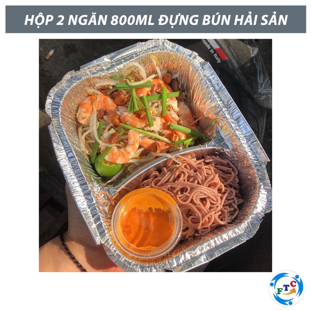 SET 10 HỘP NHÔM, KHAY GIẤY BẠC đựng thực phẩm FTC - Hàng chính hãng