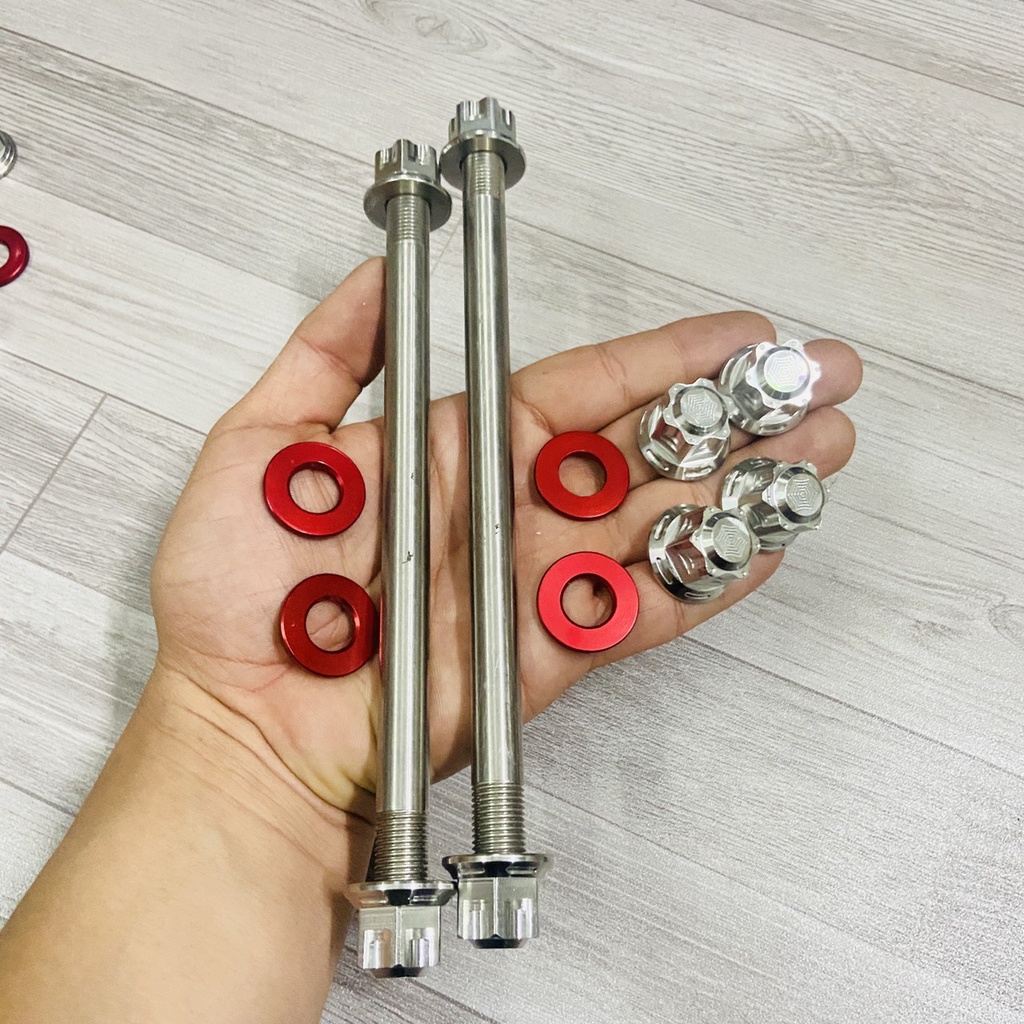 Bộ cốt trước sau kèm tán INOX V1, V2 dành cho tất cả các dòng xe HONDA, YAMAHA, SUZUKI
