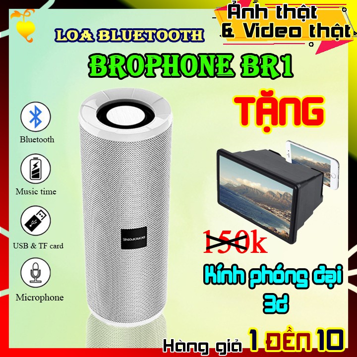 CAM KẾT LỖI 1 ĐỔI 1 | COMBO LOA BOROFONE BR1 CAO CẤP + KÍNH PHÓNG ĐẠI 3D | loa bluetooth. kính xem phim 3d