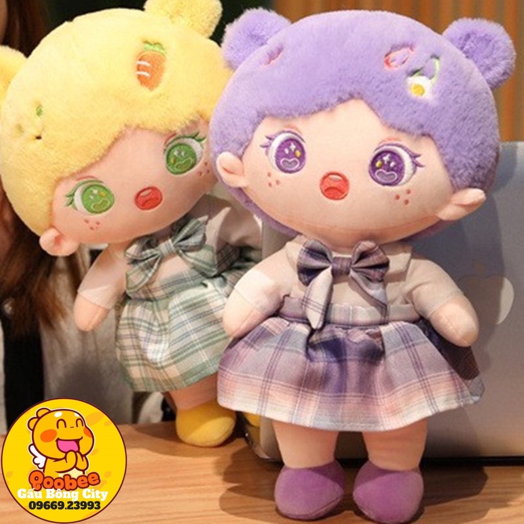 Gấu Bông Búp Bê Thuỷ Thủ Váy Kẻ Baby - Búp Bê Nhồi Bông Cao Cấp Gấu Bông City