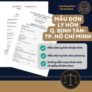 Mẫu đơn ly hôn quận Bình Tân, Thành phố Hồ Chí Minh