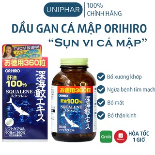 Sụn vi cá mập Orihiro Nhật Bản hỗ trợ bổ xương khớp - Dầu gan Cá mập biển sâu Squalene Có tem phụ - Nhà thuốc chính hãng