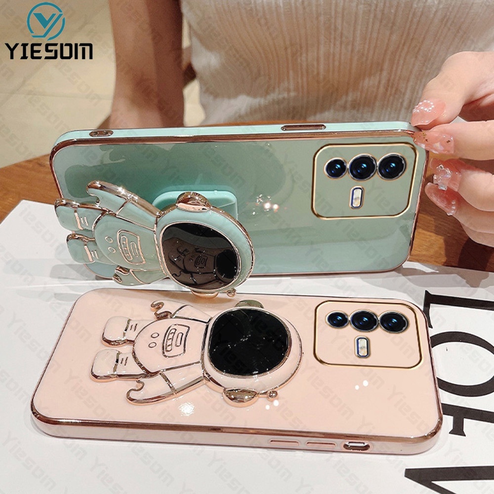 Ốp Điện Thoại Silicon Dẻo Họa Tiết Phi Hành Gia Kèm Giá Đỡ Cho Vivo V23 V23E V23 Pro V21 V21E V20 SE V19