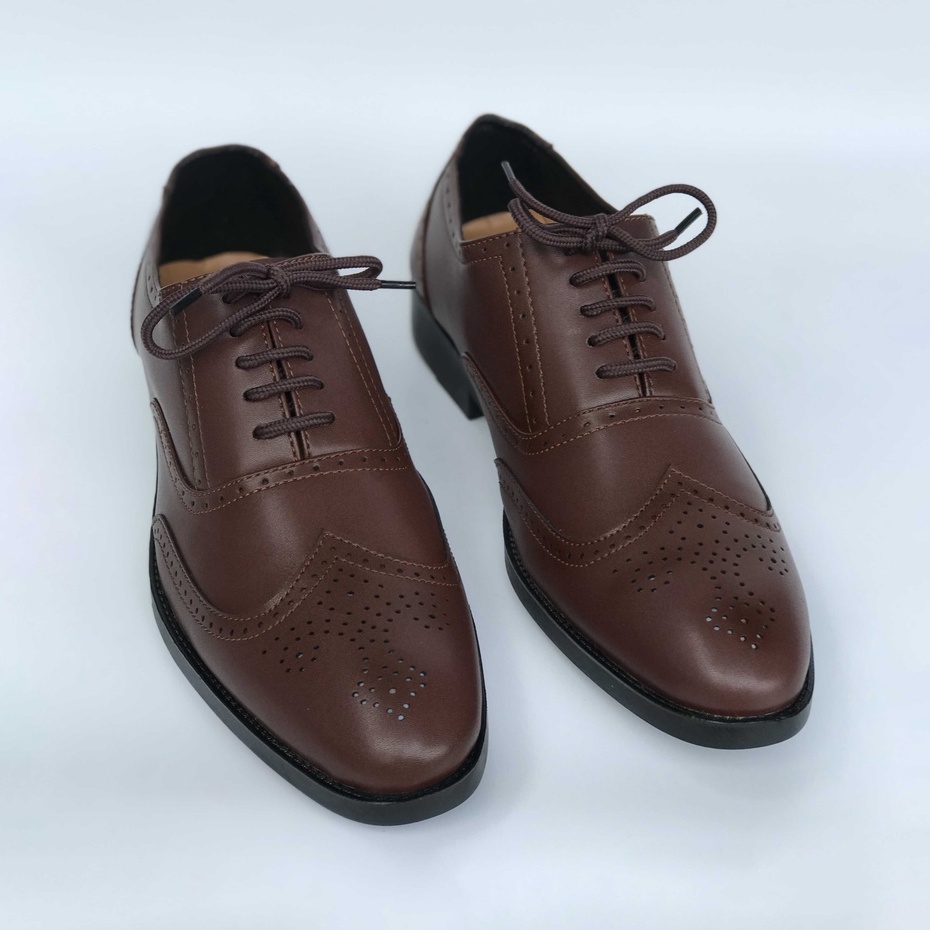 Giày nam oxford công sở  ,DA mềm màu đen trắng , Đế Cao su Cao 3cm ,Có Khâu Đế  -Bảo hành 12 tháng
