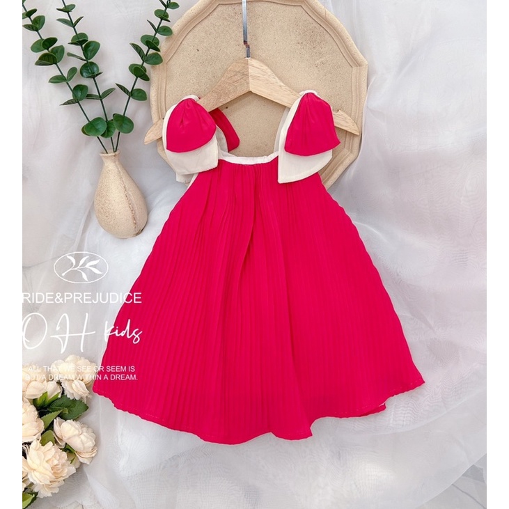 Váy xếp li tiểu thư 5 màu hàng thiết kế cho bé gái cực xinh