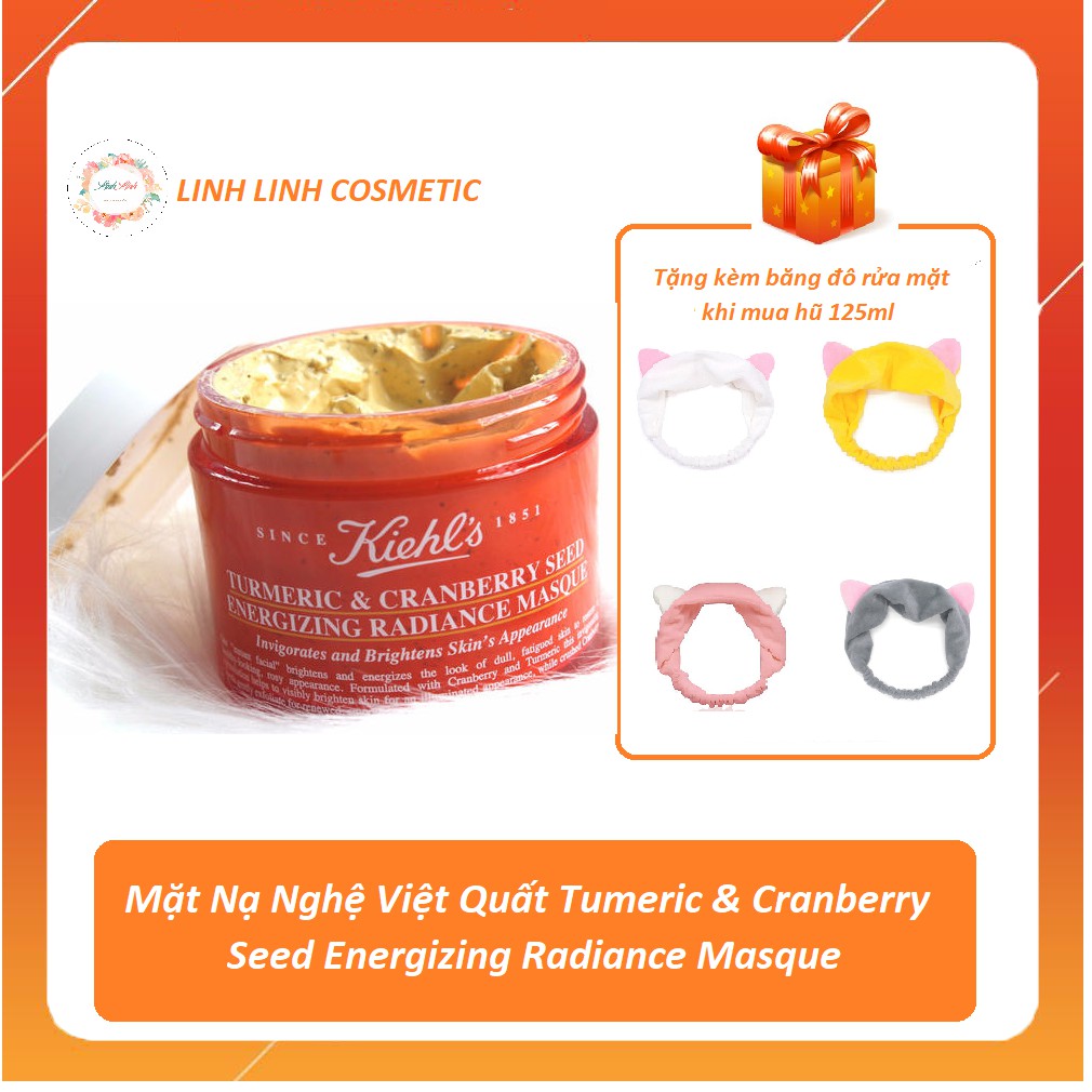 (TẶNG BĂNG ĐÔ) Mặt nạ nghệ việt quất Kiehl’s mask kiehls turmeric &amp; cranberry seed energizing radiance masque