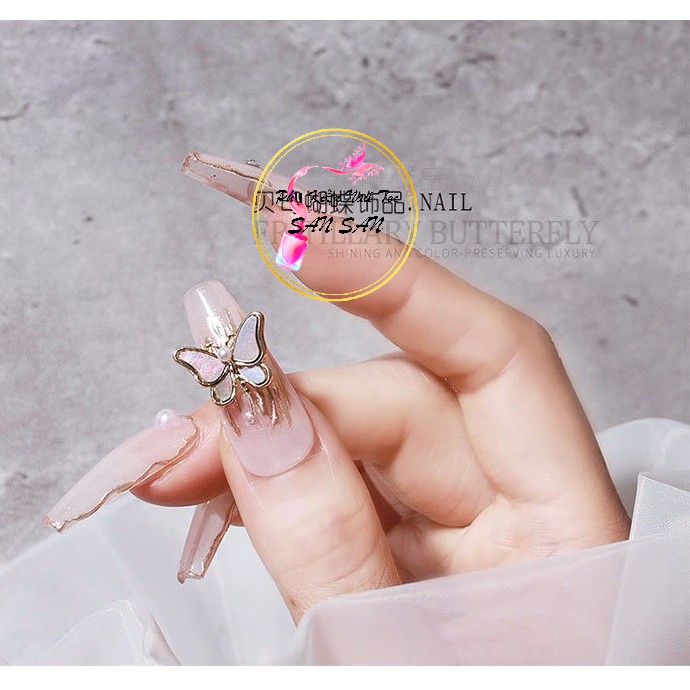 Charm Bướm Đá Ánh Xà Cừ TRANG TRÍ MÓNG