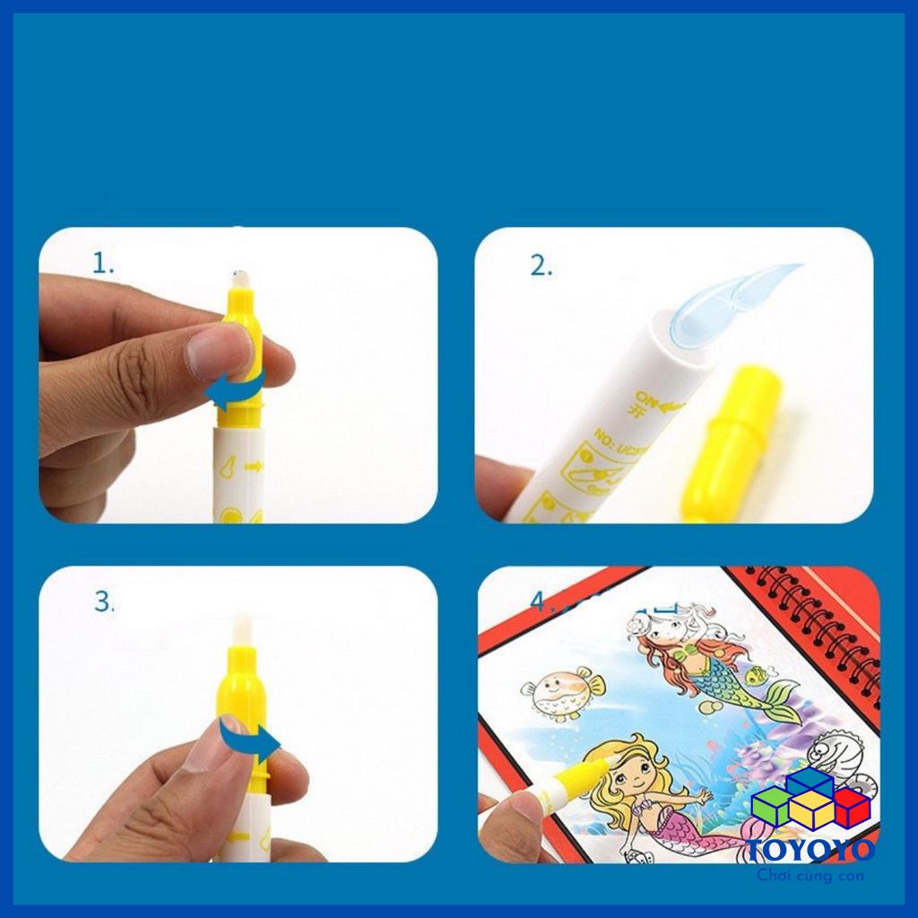 Tranh Tô Màu Nước Ma Thuật, Quyển Tập Tô Thần Kỳ, Magic Water Book Cho Bé