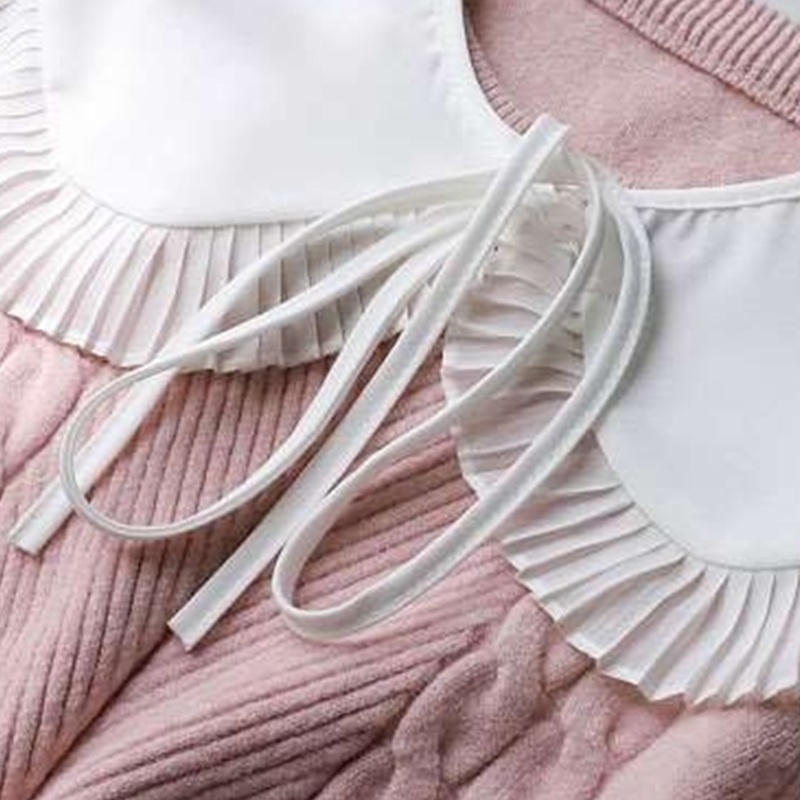 Khăn Choàng Cổ Chiffon Mini Xếp Ly Nhún Bèo Màu Trắng Thời Trang Cho Học Sinh