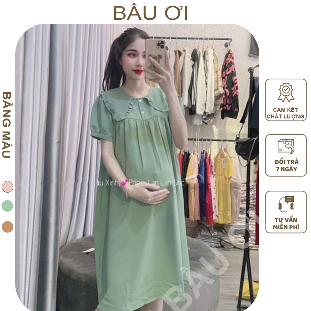 [BAUOII V26] VÁY BẦU CÔNG SỞ THỜI TRANG THIẾT KẾ - ĐẦM BẦU BABYDOLL XINH MÙA HÈ