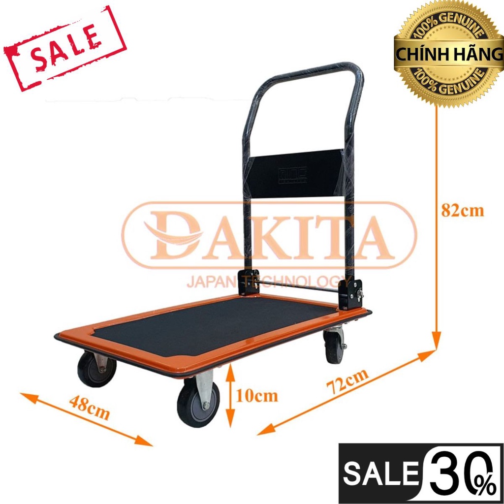 [HÀNG CÓ SẴN] Xe Đẩy Hàng 4 Bánh DAKITA DKX4150 [Tải 150Kg Dày 1.2ly] 🎇🎇🎇 Gấp gọn - Siêu dày