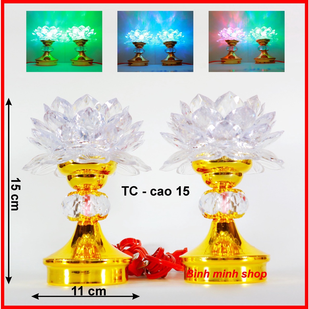 Đèn Thờ Cúng đổi màu siêu đẹp - đèn thờ trang trí bàn thờ led rất bền, dùng dây cắm - TC15cm- Đèn thờ