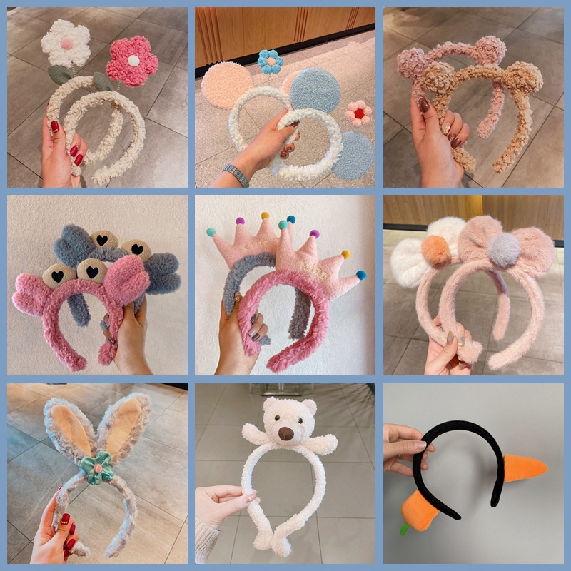 Băng Đô Cài Tóc Vải Cotton Hình Thú Dễ Thương Thời Trang Thu Đông Hàn Quốc 2022