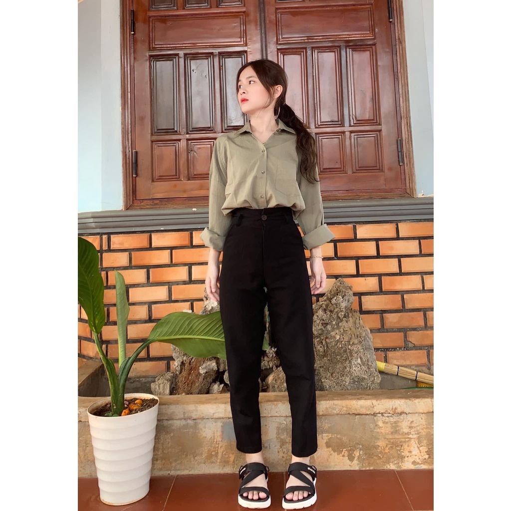 Quần baggy tây học sinh nữ,công sở,vải tuyết đẹp,chuẩn dáng xinh