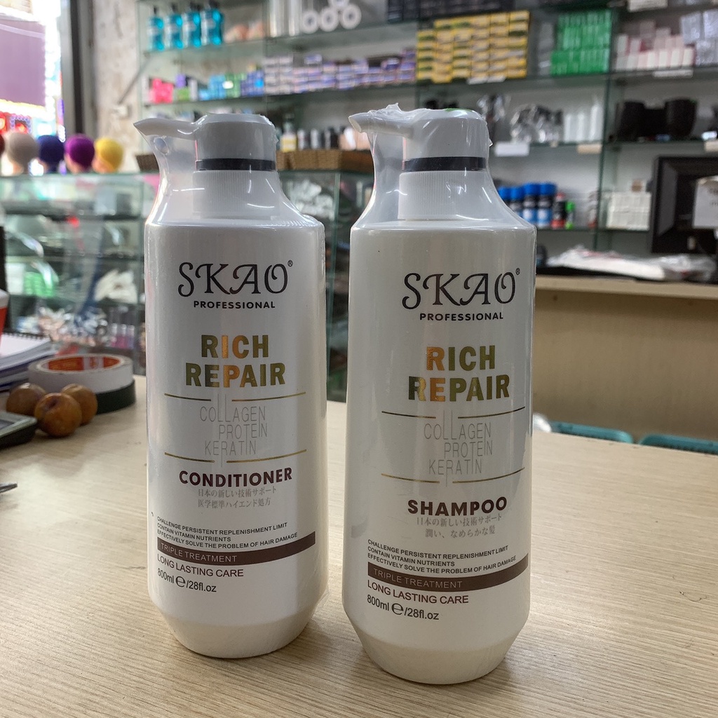 Dầu Gội Skao Phục Hồi Mềm Mượt Chuyên Sâu Rich Repair 800ml Shampoo