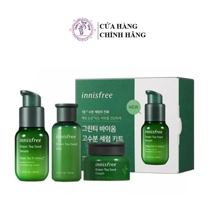 Bộ 3 Mẫu Thử Trà Xanh Innisfree Green Tea Seed Serum Kit Tri-biotics