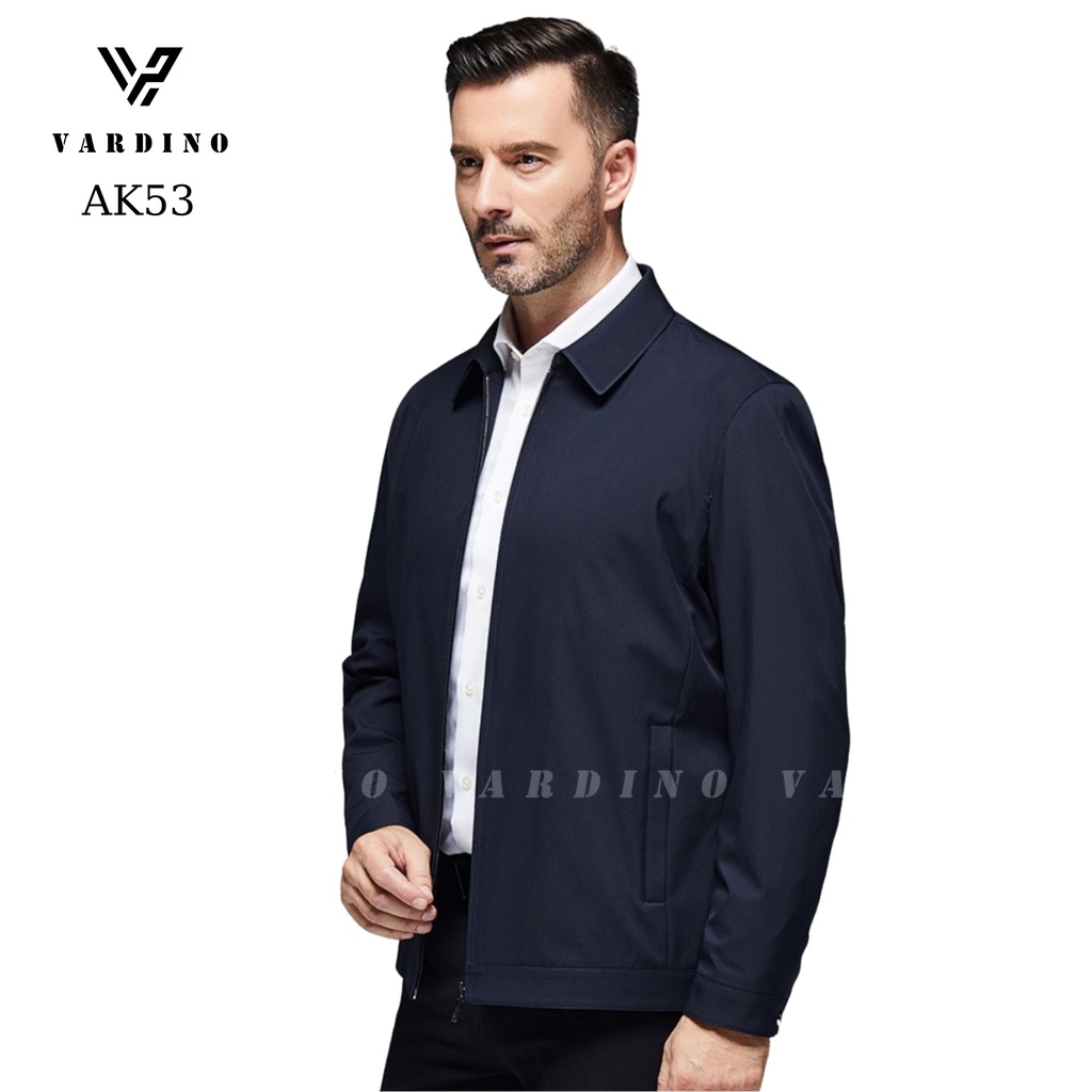 Áo khoác nam trung niên VARDINO cho bố cao cấp 3 lớp vải nhẹ có 2 túi trong dáng suông và séc chống kẹt AK53