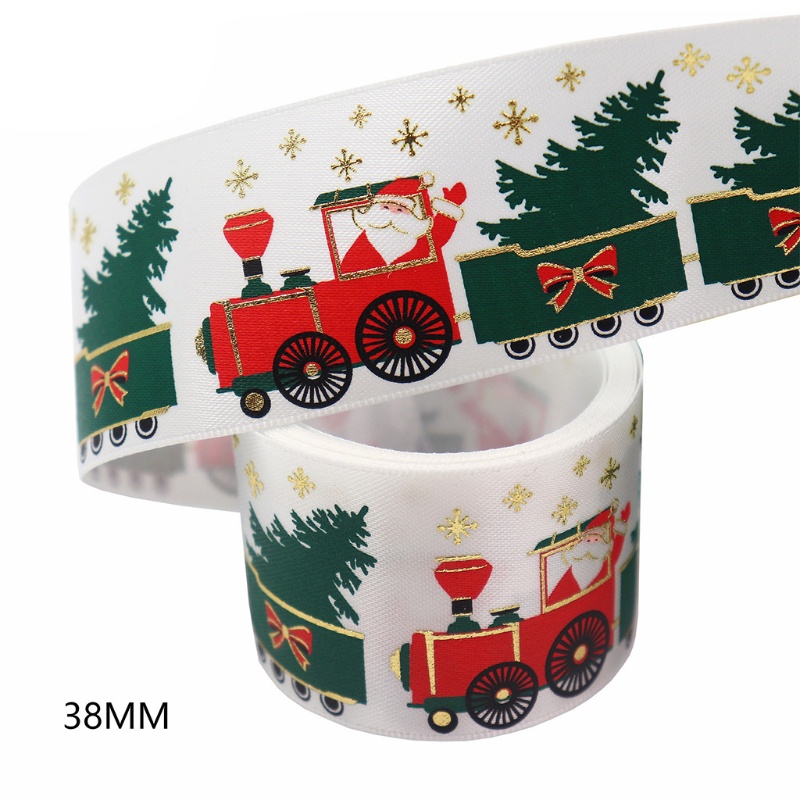 Ruy Băng Họa Tiết Ông Già Noel Trang Trí Cây Thông Noel