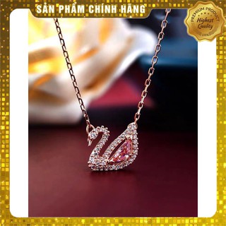 [CHÍNH HÃNG] Dây Chuyền Swarovski Dazzling Swan Necklace Multi-Colored Rose-Gold Tone Plated_Thiên nga đá hồng