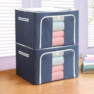[Xả kho + free ship] Hộp đựng quần áo chăn màn khung sắt cao cấp hoa tiết, trong suốt