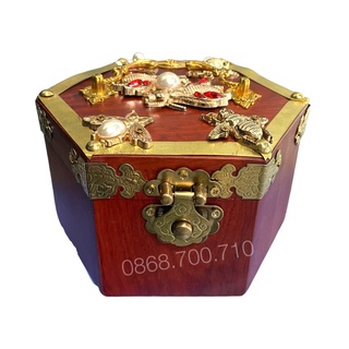 Hộp đựng trang sức, con dấu, hộp tiết kiệm bằng gỗ hương