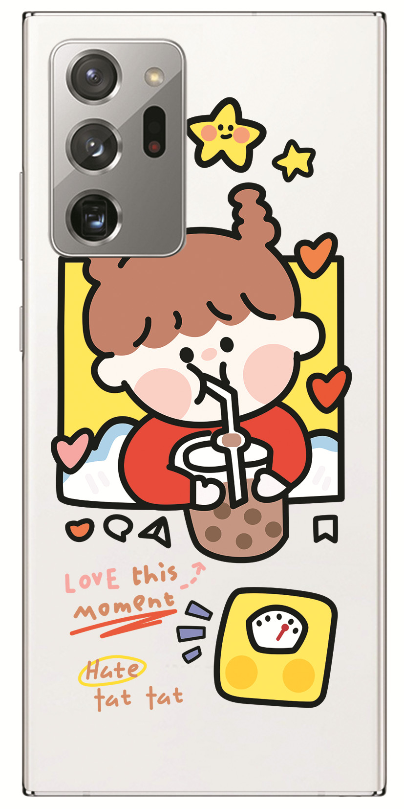 Samsung Galaxy Note 20 Ultra 5G/Note 8 9 10+ Pro INS Cute Cartoon Work hard Brown bear Clear Soft Silicone TPU Phone Casing Lovely label Graffiti Case Back Cover Couple