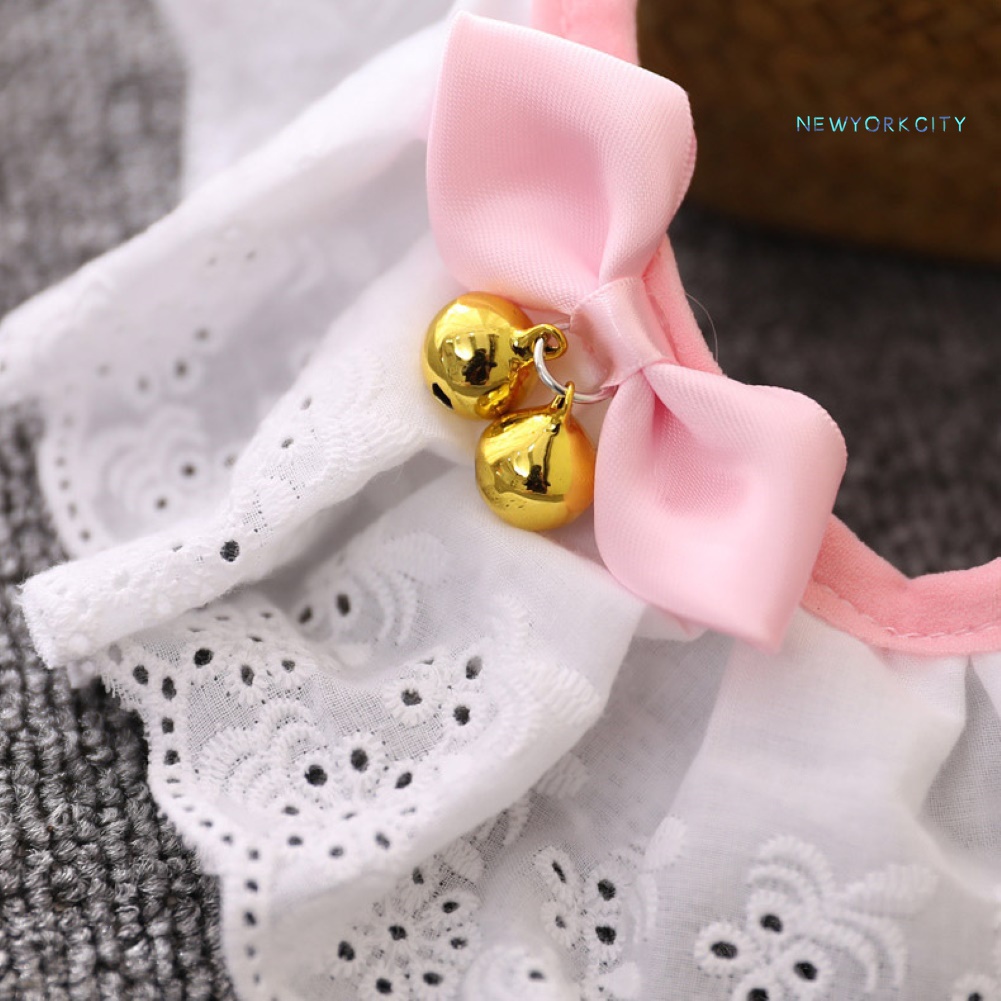 Vòng Cổ Yếm Đính Chuông Và Hoa Cho Thú Cưng