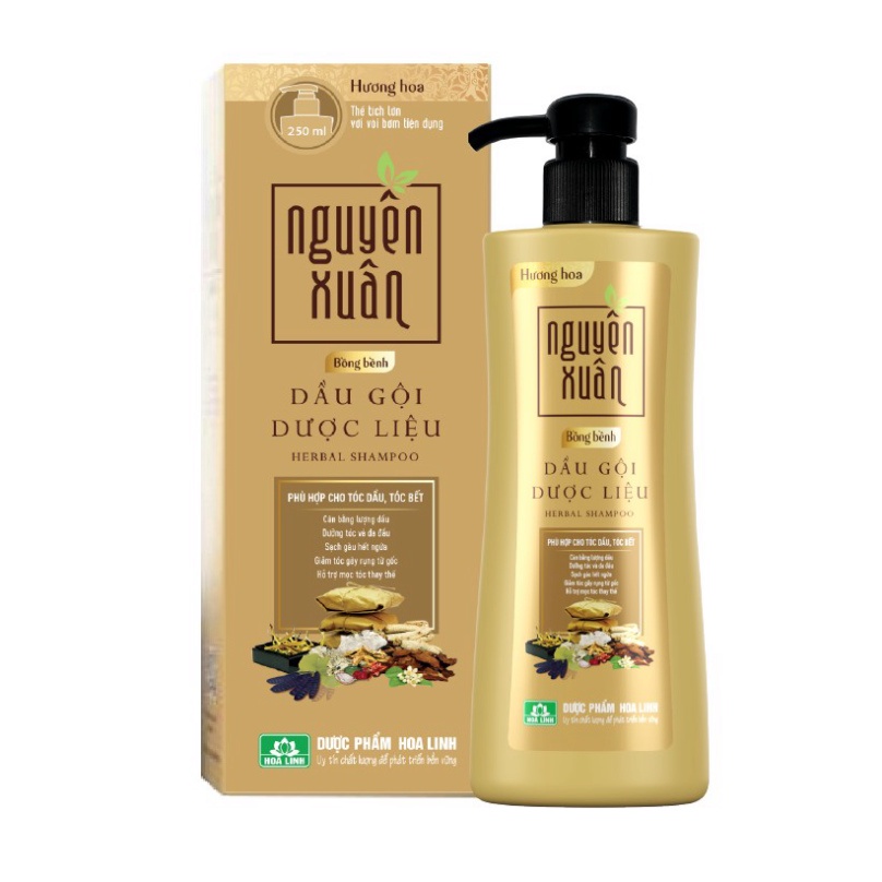 ✔️CHÍNH HÃNG✔️ Dầu gội dược liệu Nguyên Xuân Bồng bềnh 350ml - Ngát hương hoa, da đầu dầu bết nay thêm 35ml
