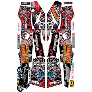 Tem chế Sirius 50 & 110 Thỏ Rabbit ĐEN XÁM MS 892328 - Tem rời 3 lớp cao cấp - Dán xe đen