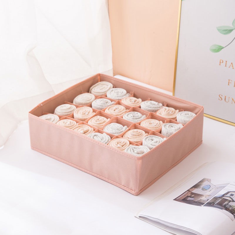 Combo 3 Hộp Đựng Nội Y thông minh, hộp đựng vớ tất đồ lót gấp gọn, khay xếp quần áo lót