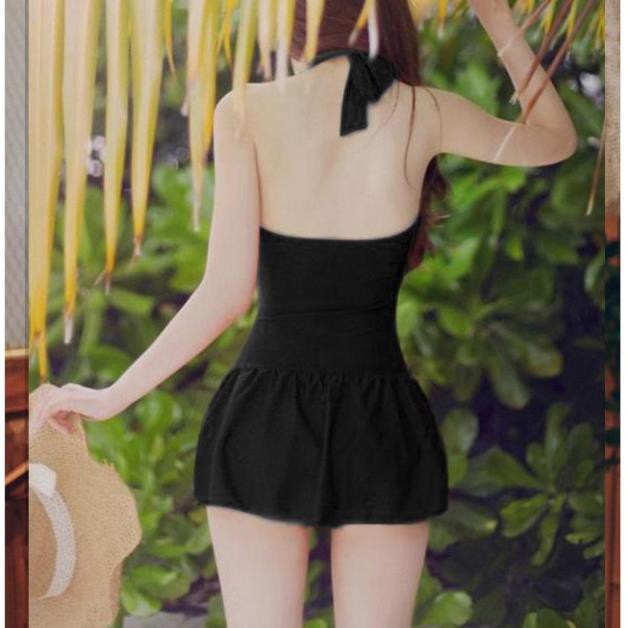 Bikini liền một mảnh vây cá đẹp mặc đi biển đi bơi Đen và đỏ tặng kèm mút lót ngực tiện lợi LM039