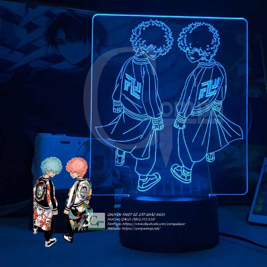 Đèn Ngủ Tokyo Revengers Kawata Nohaya x Kawata Souta ATKR9903 16 màu tùy chỉnh COMPASHOP
