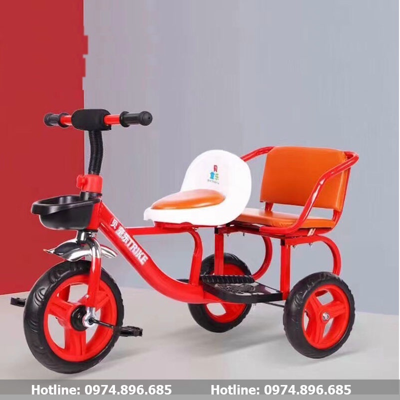 Xe Đạp Xích Lô Cho Bé 2 Chỗ Ngồi Phù Hợp Cho Trẻ Từ 1 Đến 5 Tuổi Siêu Dễ Thương [An Toàn Cho Bé]