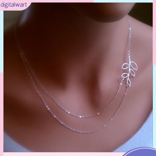 Dây chuyền hai lớp mặt hình chiếc lá xinh xắn dành cho nữ