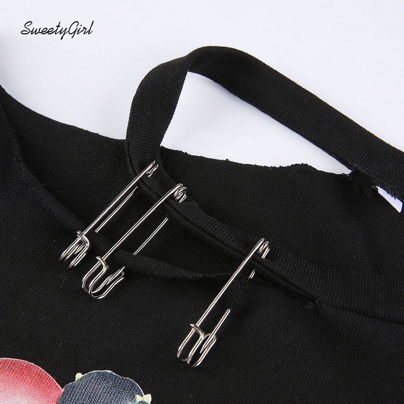 Áo Croptop Tay Ngắn Cổ Tròn In Họa Tiết Hoạt Hình Thời Trang Cho Nữ