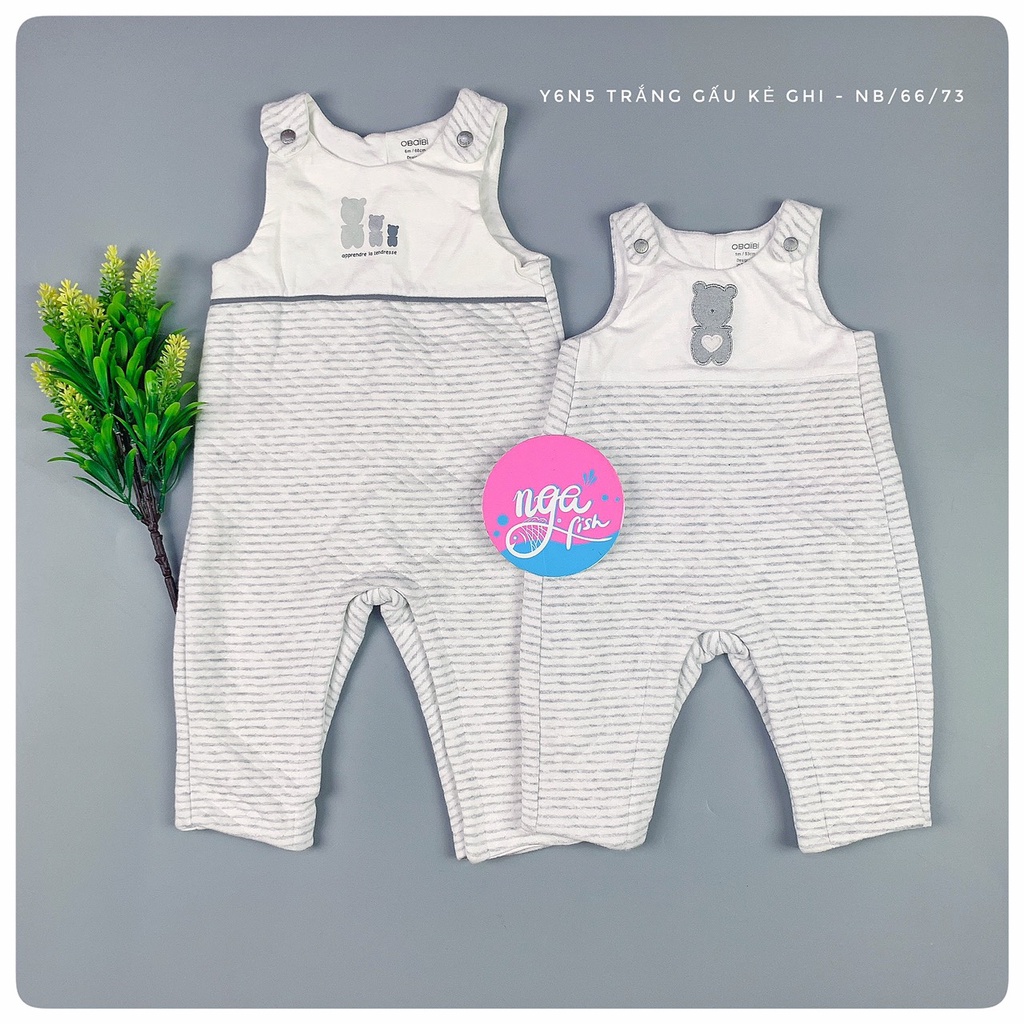 Yếm quần  cho bé trai bé gái yếm nỉ Obaibi size 0/3m - 12/18m đáng yêu Nga Fish Y6N5