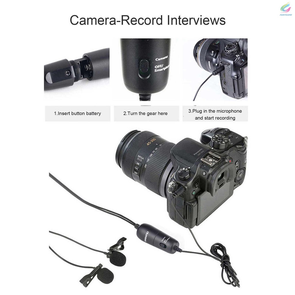 FY Phone Camera Interviews / Live Broadcasts / Recordings / Small Video Recording High Definition Noise Reduction Collar Microphone