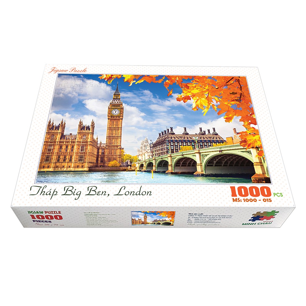 Bộ tranh xếp hình cao cấp 1000 mảnh ghép – Tháp Big Ben, London