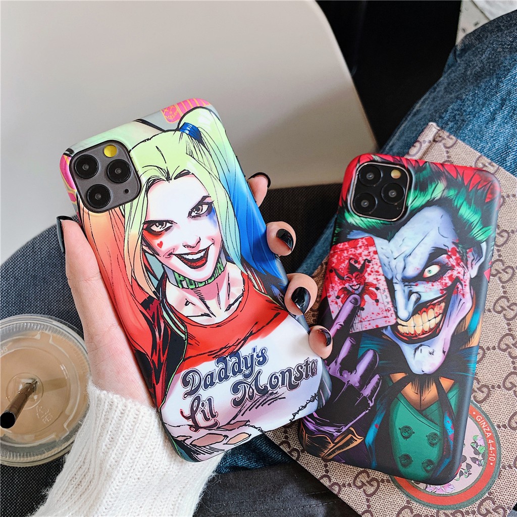 Ốp điện thoại nhựa dẻo in hình Joker/Harley Quinn cho iPhone 7/8 7P/8P X/XS/XR/MAX 11/11Pro/11PROMAX