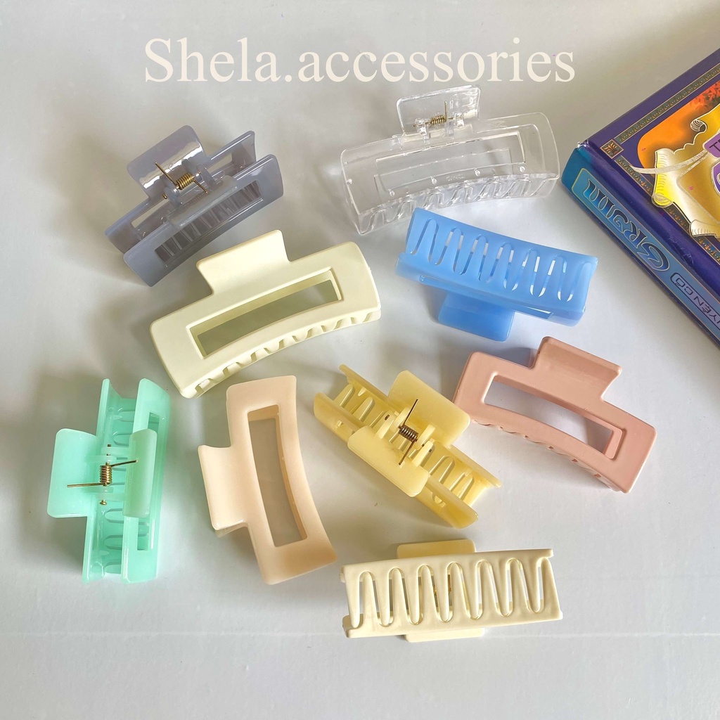 Kẹp tóc càng cua nhựa nhiều màu KT1 phong cách hàn quốc dành cho nữ Shela.accessories