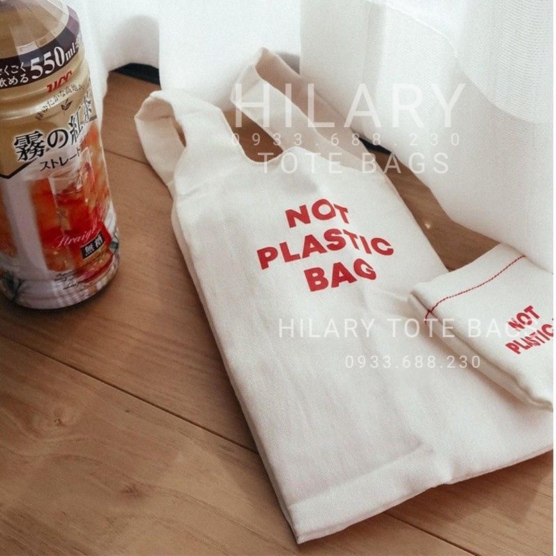 Túi Xách Vải Đựng Ly In Not Plastic Bag