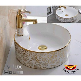LAVABO ĐẶT BÀN HOA VĂN VÀNG - SALE GIÁ KHO