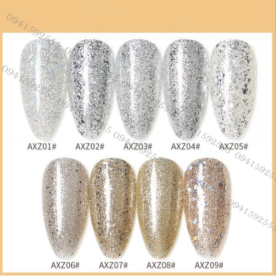 SET Sơn gel AS mã AXZ mẫu chai đỏ nhọn 9 chai 15ml siêu HOT siêu xịn