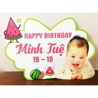 Bảng tên treo (40cm - 60cm), sinh nhật cho bé, kèm chibi