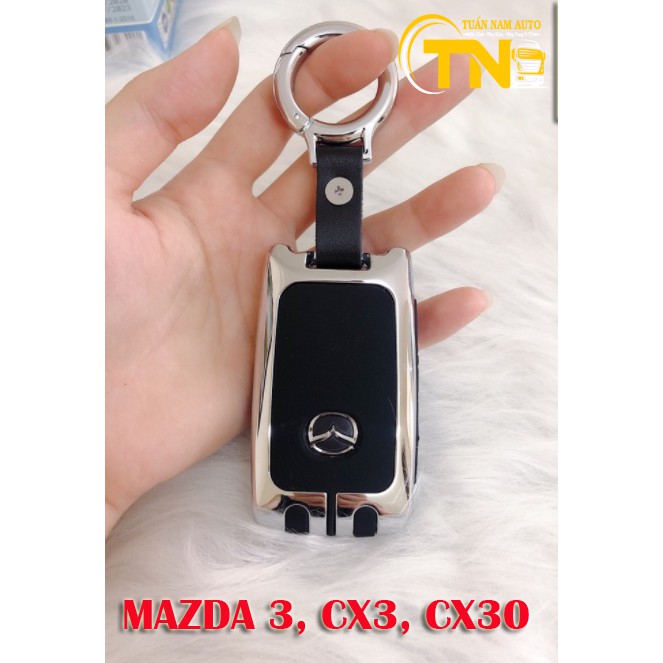 Ốp chìa khóa Mazda 3, CX3, CX30 mẫu mới nhất 2021 hợp kim 2 lớp sang trọng